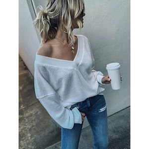 Z Supply White V-Neck Sweatshirt